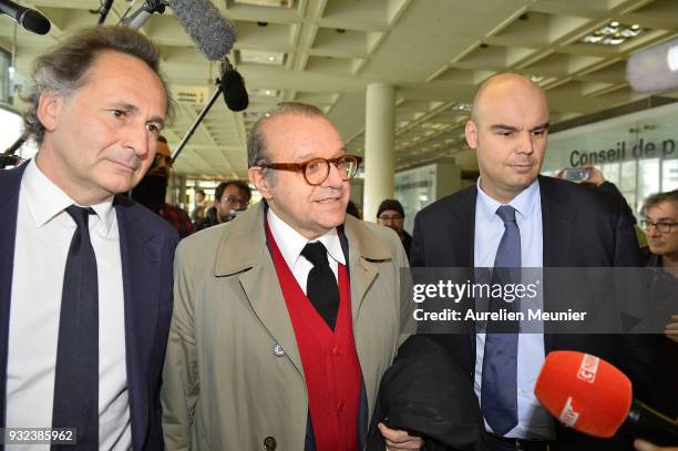 Lawyers Pierre Olivier Sur, Herve Temime and Emmanuel Ravanas representing Laura Smet arrive to the courthouse for the Johnny Hallyday hearing...