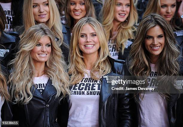 Victoria's Secret Supermodels Marisa Miller, Heidi Klum and Alessandra Ambrosio take over Times Square for the Victoria's Secret Fashion Show at...