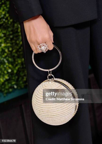 Sonequa Martin-Green, fashion detail, attends The EYEspeak Summit hosted by CBS at Pacific Design Center on March 14, 2018 in West Hollywood,...