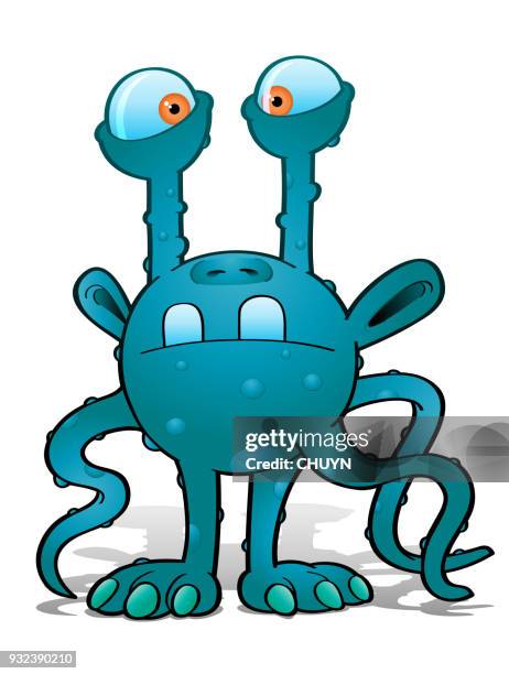 blue martian - tentacle stock illustrations