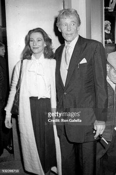 Kate O'Toole and Peter O'Toole attend "Pygmalion" Opening on April 26, 1987 at the Plymouth Theater in New York City.