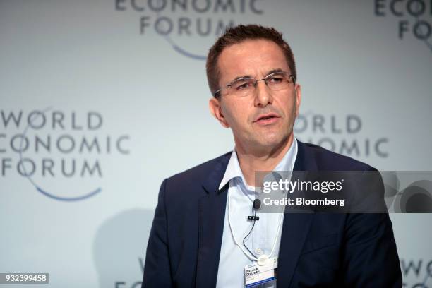 Patrick Struebi, founder and chief executive officer of Fairtrasa Group, speaks during the World Economic Forum on Latin America in Sao Paulo,...