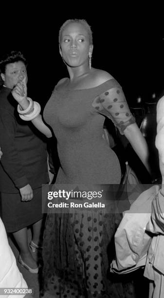 Toukie Smith attends Willi Smith Memorial Service on May 1, 1987 at the Parson School of Design in New York City.