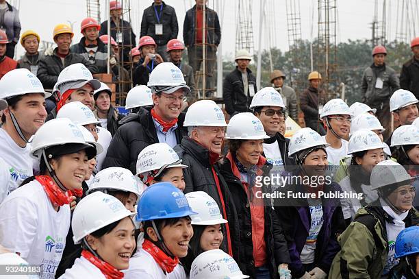 Former U.S. President Jimmy Carter attends a Habitat for Humanity work project in Qionglai in southwest China's Sichuan province Thursday November...