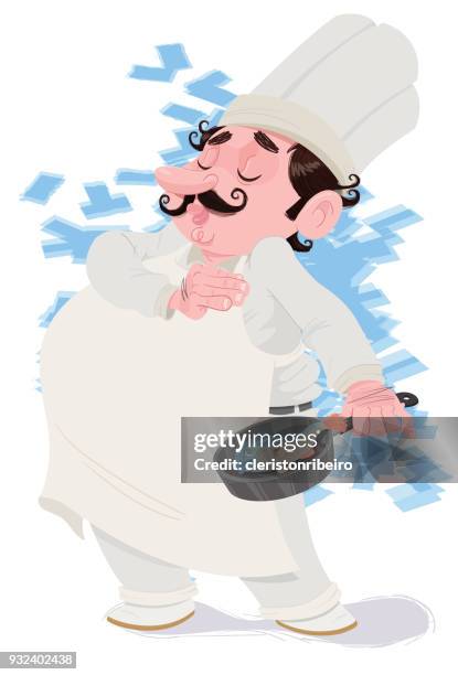 the chef and the fish - cozinheiro stock illustrations