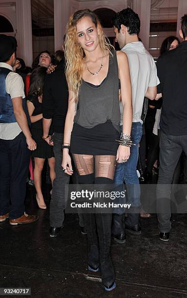 Alice Dellal attends a party hosted by Qasimi on November 19, 2009 in London, England.