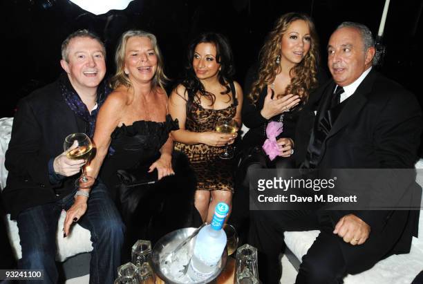 Louis Walsh, Tina Green, Mariah Carey and Sir Philip Green attend the album launch party for Mariah Carey's new album 'Memoirs Of An Imperfect...