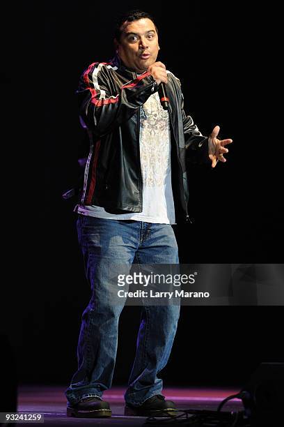 Carlos Mencia performs at Hard Rock Live! in the Seminole Hard Rock Hotel & Casino on November 19, 2009 in Hollywood, Florida.
