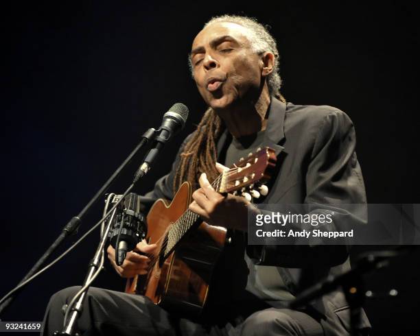 Gilberto Gil performs on stage at Royal Festival Hall as part of the London Jazz Festival 2009 on November 19, 2009 in London, England.