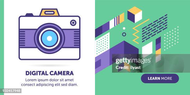 digital camera banner - photographers backdrop stock illustrations