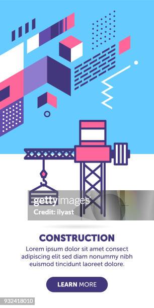 construction banner - hoist stock illustrations