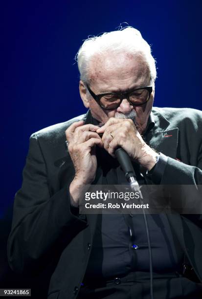 Toots Thielemans performs on stage as part of Night Of The Proms at Ahoy on November 18, 2009 in Rotterdam, Netherlands.