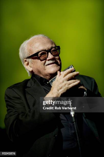 Toots Thielemans performs on stage as part of Night Of The Proms at Ahoy on November 18, 2009 in Rotterdam, Netherlands.