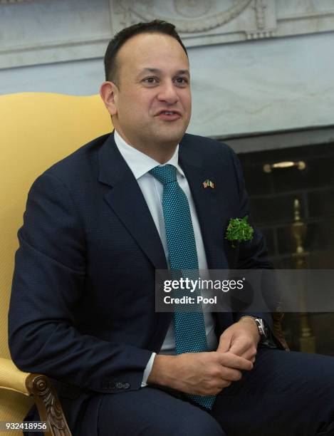 Taoiseach Leo Varadkar of Ireland meets with U.S. President Donald J. Trump at The White House March 15, 2018 in Washington, DC. The Taoiseach is...