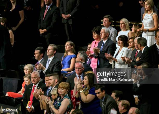 View of VIP attendees in the audience on the final day of the Republican National Convention at Quicken Loans Arena, Cleveland, Ohio, July 21, 2016....