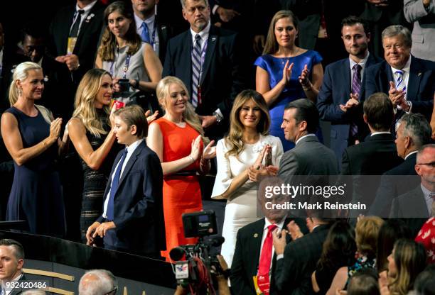 View of VIP attendees in the audience on the final day of the Republican National Convention at Quicken Loans Arena, Cleveland, Ohio, July 21, 2016....