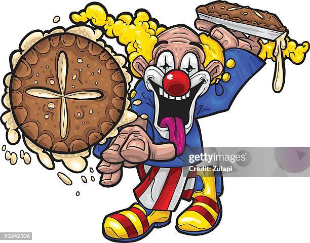 clown - custard pie fight stock illustrations