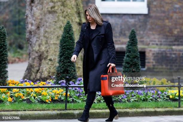 Carolyn McCall, chief executive officer of ITV Plc, arrives for a meeting of the Business Advisory Council at Downing Street in London, U.K., on...