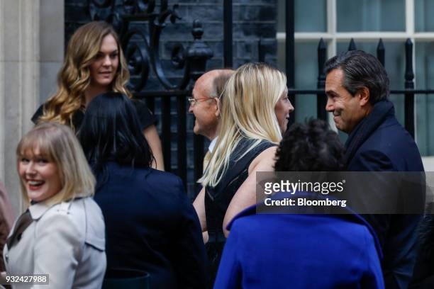 Antonio Horta-Osorio, chief executive officer of Lloyds Banking Group Plc, right, arrives for a meeting of the Business Advisory Council at Downing...