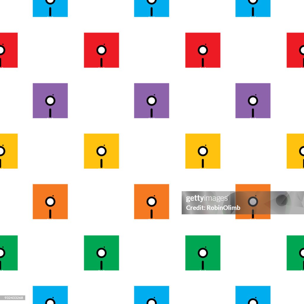 Pattern Disc Stock Colorful Floppy Disc Seamless Pattern High-Res Vector Graphic - Getty ...