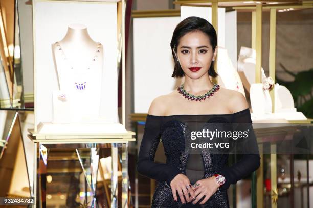 Singer Jolin Tsai attends Bvlgari FESTA event on March 15, 2018 in Taipei, Taiwan.