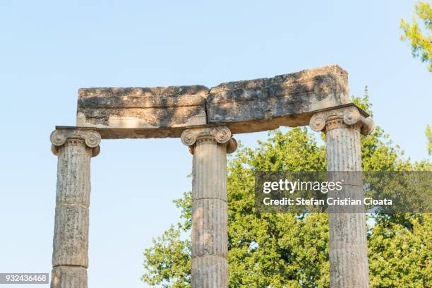 ancient edifice of palaestra, olympia, greece - palaestra stock pictures, royalty-free photos & images