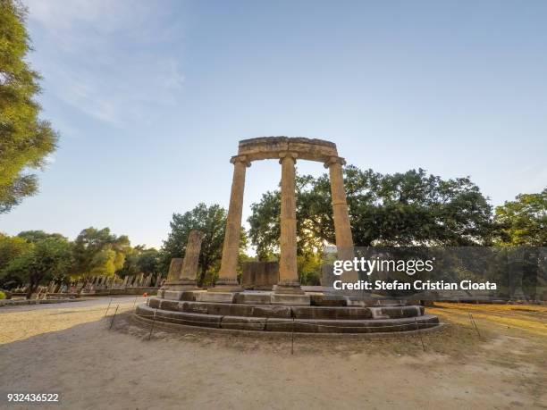 ancient edifice of palaestra, olympia, greece - palaestra stock pictures, royalty-free photos & images