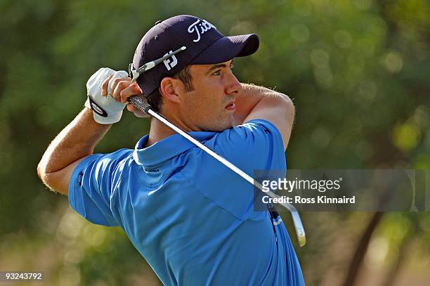 Ross Fisher of England on the par three 4th hole during the second round of the Dubai World Championship on the Earth Course, Jumeriah Golf Estates...