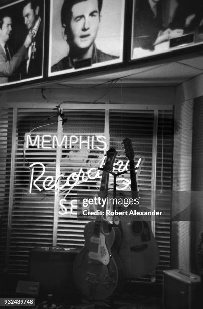 Sun Studio in Memphis, Tennessee, home of the Memphis Recording Service, is known as the 'Birthplace of Rock 'n' Roll' where Elvis Presley recorded...