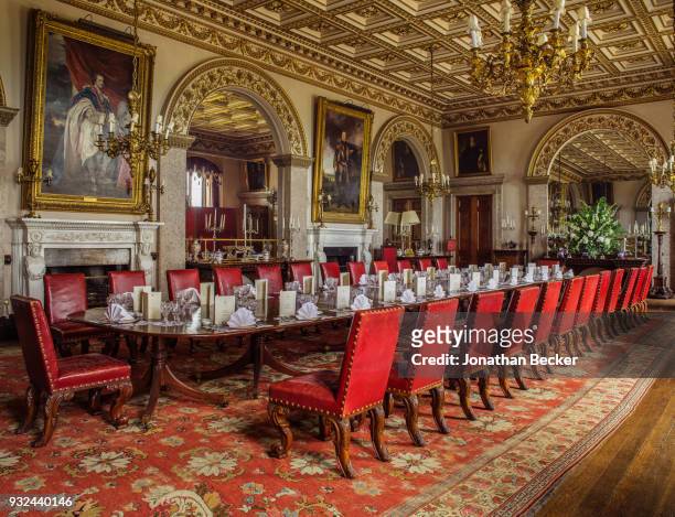The state dining room of Belvoir Castle is photographed for Vanity Fair Magazine on June 25, 2016 in Leicestershire, England. PUBLISHED IMAGE.