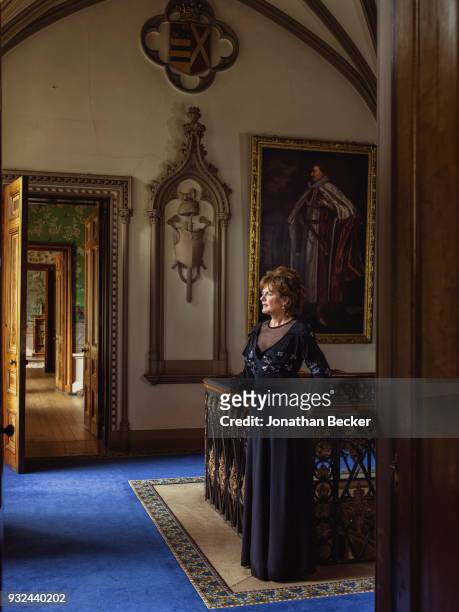 Duchess of Rutland, Emma Manners is photographed for Vanity Fair Magazine on June 24, 2016 in the upstairs gallery of Belvoir Castle, in...