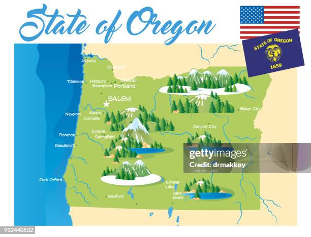 stockillustraties, clipart, cartoons en iconen met oregon - oregon amerikaanse staat