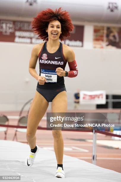 Taliyah Brooks of the University of Arkansas wins the High Jump portion of the Women's Pentathlon during the Division I Men's and Women's Indoor...