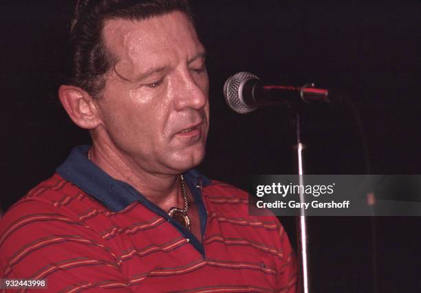 American Rock and Roll musician Jerry Lee Lewis performs onstage at the Ritz, New York, New York, August 7, 1980.