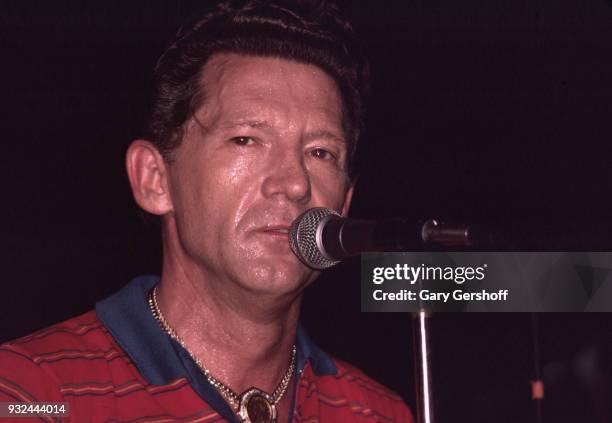 American Rock and Roll musician Jerry Lee Lewis performs onstage at the Ritz, New York, New York, August 7, 1980.