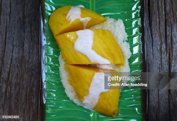 mango sticky rice - hua hin stockfoto's en -beelden