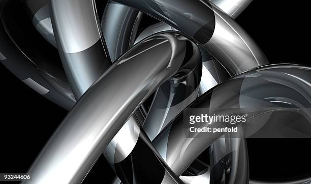 silver render - interlocked stock pictures, royalty-free photos & images