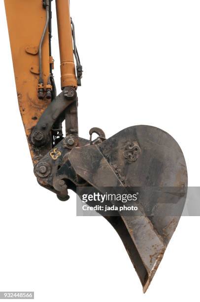 bucket of an excavator - benna meccanica foto e immagini stock
