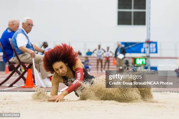 Taliyah Brooks of the University of Arkansas wins the Long Jump portion of the Women's Pentathlon during the Division I Men's and Women's Indoor...