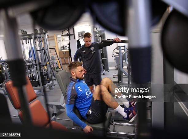 Ben Hamer during the Leicester City training session at the Marbella Soccer Camp Complex on March 15 , 2018 in Marbella, Spain.