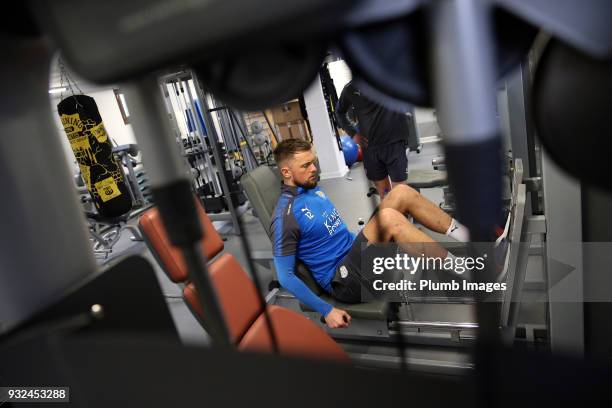 Ben Hamer during the Leicester City training session at the Marbella Soccer Camp Complex on March 15 , 2018 in Marbella, Spain.