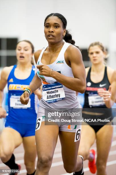 Michelle Atherley of Miami University runs in the Women's Pentathlon 800 Meter Run portion during the Division I Men's and Women's Indoor Track &...