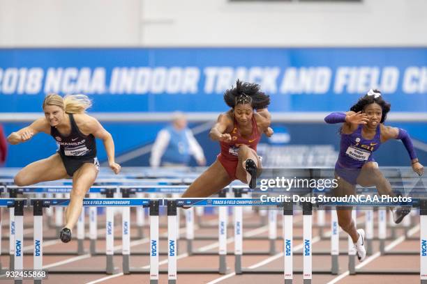 Payton Chadwick of the University of Arkansas, Chanel Brissett of the University of Southern California and Tonea Marshall of Louisiana State...