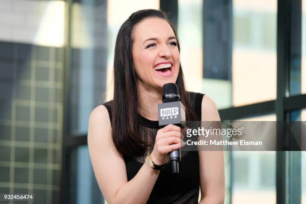 Singer/ Actress Lena Hall visits Build Studio on March 15, 2018 in New York City.