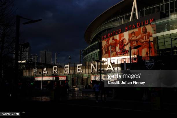 General View of the Stadium prior to the UEFA Europa League Round of 16 Second Leg match between Arsenal and AC Milan at Emirates Stadium on March...