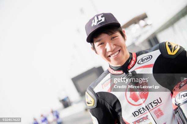 Tetsuta Nagashima of Japan and Idemitsu Honda Team Asia smiles in paddock during the MotoGP of Qatar - Previews at Losail Circuit on March 15, 2018...