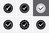 Approved or Certified Medal Icons.