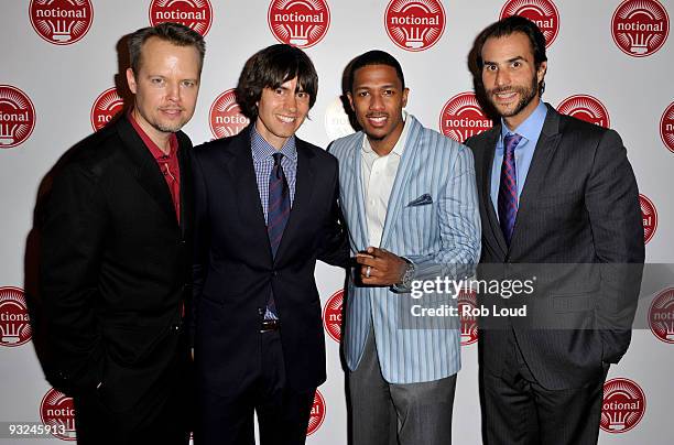 Dave Noll, Ricky Van Veen, Nick Cannon, and Ben Silverman attend the launch celebration of the Season Premiere of Food Network's Hit Show "Chopped"...