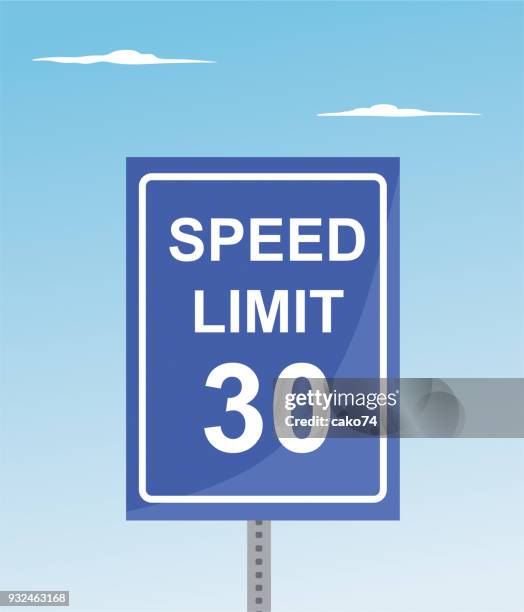 stockillustraties, clipart, cartoons en iconen met maximumsnelheid 30 verkeersbord - kilometer