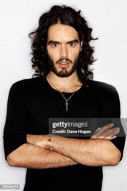 Russell Brand poses for portraits to promote his new DVD 'Scandalous - Live At The 02' on November 13, 2009 in London, England.